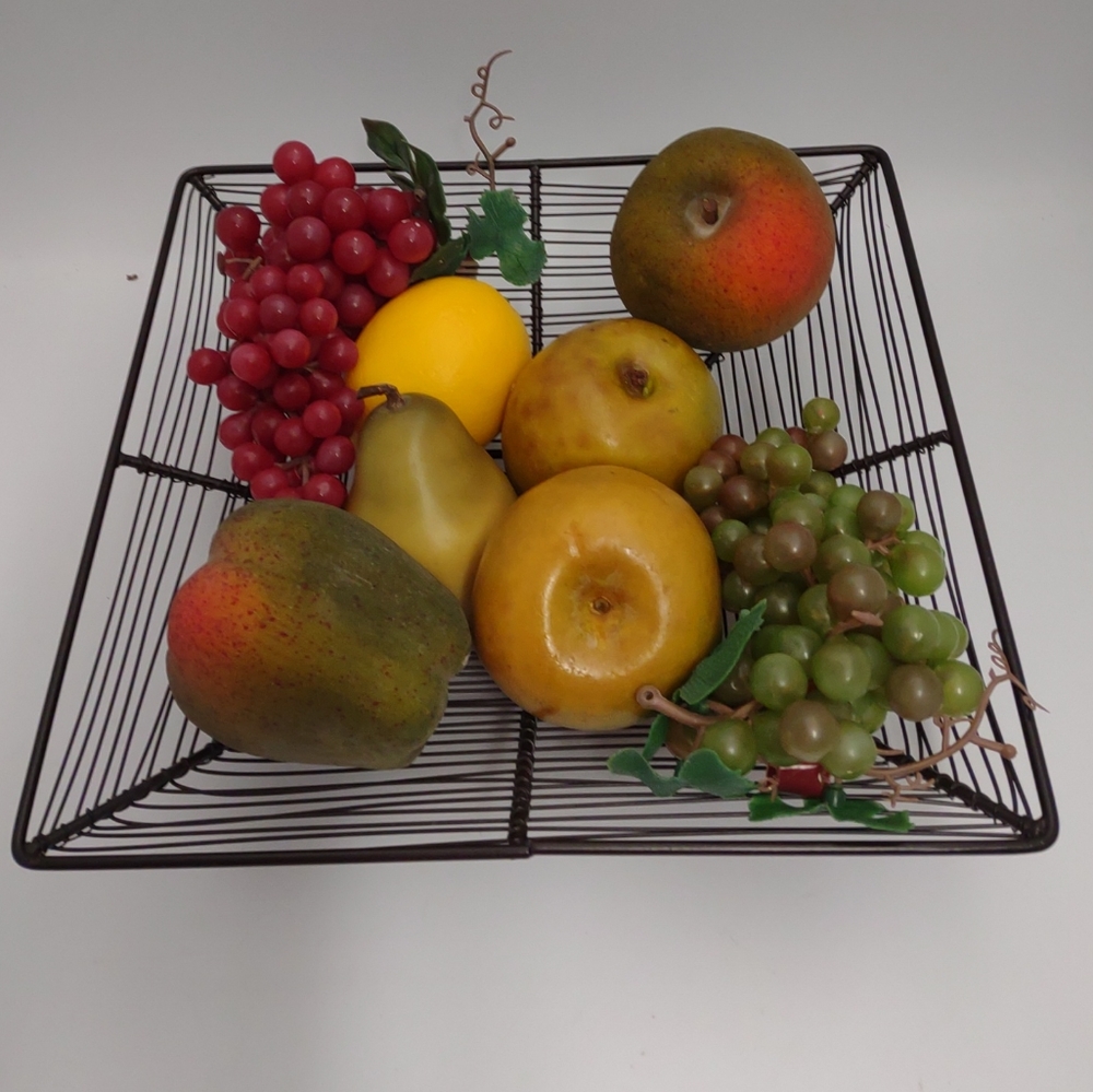 Artificial Faux Fruit Lot of 8 Pieces Realistic Decorative Look BASKET NOT INCLD